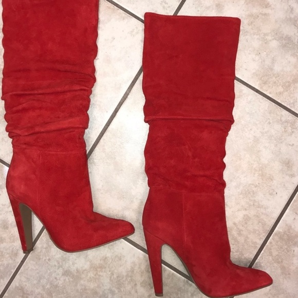 Steve Madden Red Suede leather boots 5.5 - Picture 4 of 5